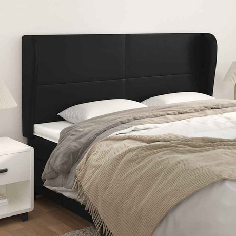 Vidaxl hoofdbord met randen 183x23x118 128 cm kunstleer zwart