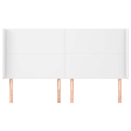 Vidaxl hoofdbord met randen 203x23x118 128 cm kunstleer wit