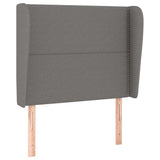 Vidaxl hoofdbord met randen 93x23x118 128 cm stof donkergrijs