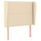 Vidaxl hoofdbord met randen 93x23x118 128 cm stof crèmekleurig