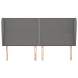 Vidaxl hoofdbord met randen 183x23x118 128 cm stof donkergrijs