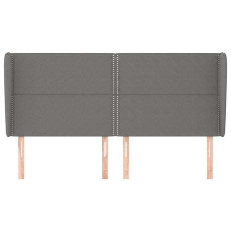 Vidaxl hoofdbord met randen 183x23x118 128 cm stof donkergrijs