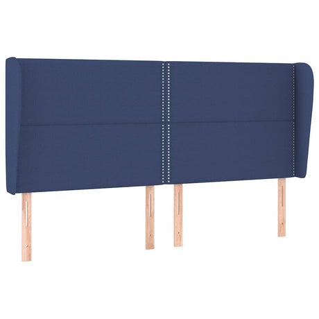Vidaxl hoofdbord met randen 183x23x118 128 cm stof blauw