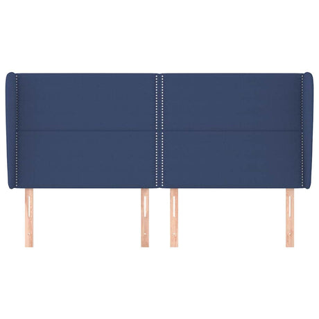 Vidaxl hoofdbord met randen 203x23x118 128 cm stof blauw