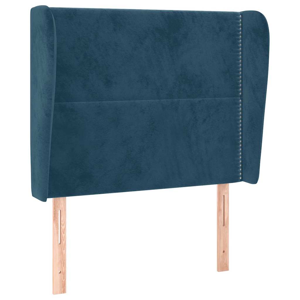 Vidaxl hoofdbord met randen 93x23x118 128 cm fluweel donkerblauw