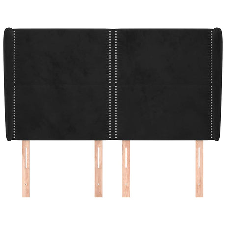 Vidaxl hoofdbord met randen 147x23x118 128 cm fluweel zwart