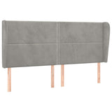 Vidaxl hoofdbord met randen 203x23x118 128 cm fluweel lichtgrijs