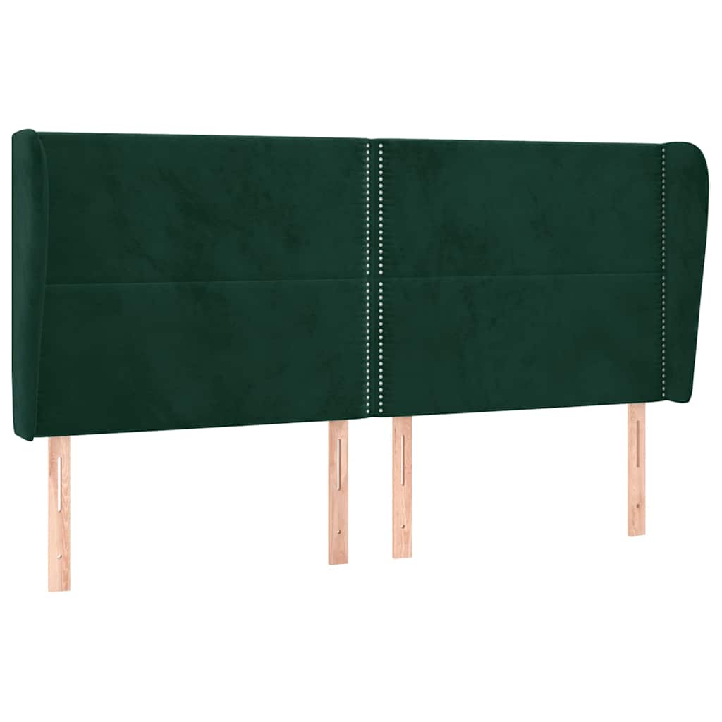 Vidaxl hoofdbord met randen 203x23x118 128 cm fluweel donkergroen