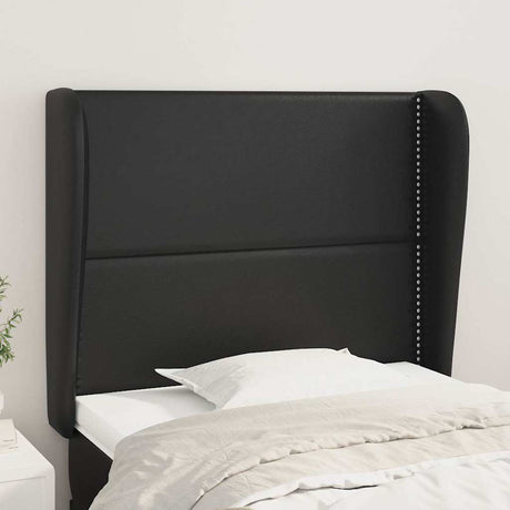 Vidaxl hoofdbord met randen 103x23x118 128 cm kunstleer zwart