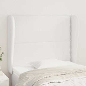 Vidaxl hoofdbord met randen 103x23x118 128 cm kunstleer wit
