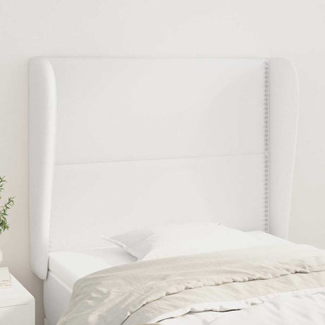 Vidaxl hoofdbord met randen 103x23x118 128 cm kunstleer wit
