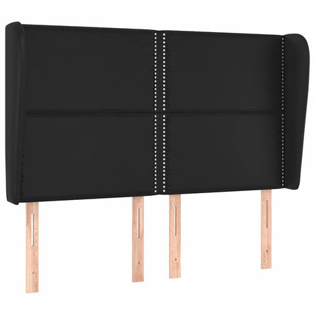 Vidaxl hoofdbord met randen 147x23x118 128 cm kunstleer zwart
