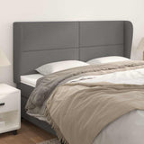 Vidaxl hoofdbord met randen 203x23x118 128 cm kunstleer grijs