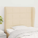 Vidaxl hoofdbord met randen 93x23x118 128 cm stof crèmekleurig