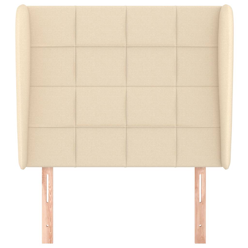 Vidaxl hoofdbord met randen 103x23x118 128 cm stof crèmekleurig