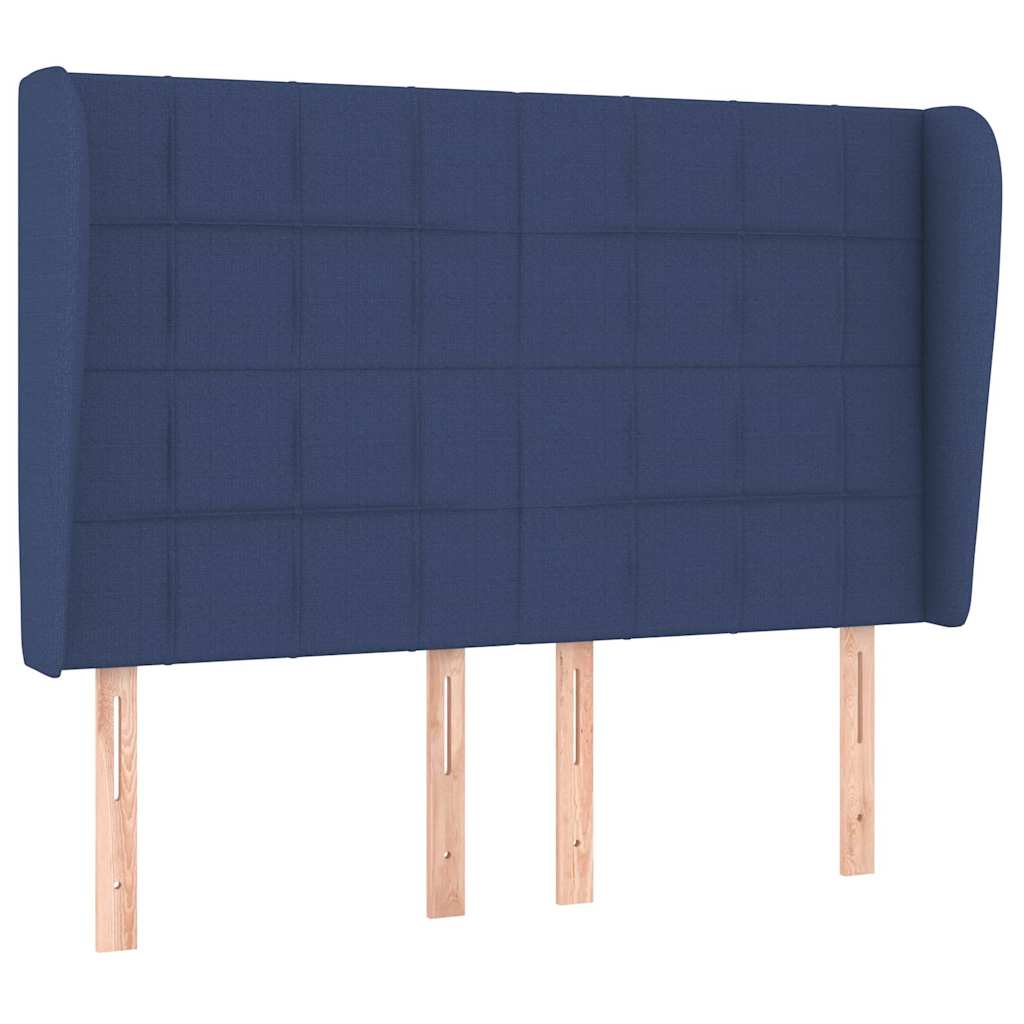 Vidaxl hoofdbord met randen 147x23x118 128 cm stof blauw