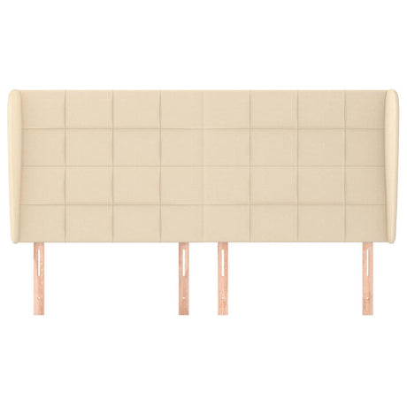 Vidaxl hoofdbord met randen 163x23x118 128 cm stof crèmekleurig