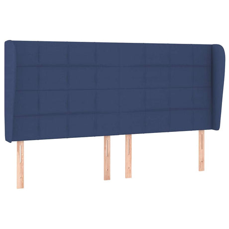 Vidaxl hoofdbord met randen 163x23x118 128 cm stof blauw