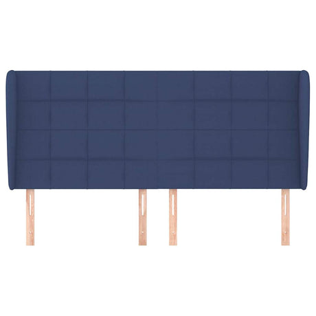 Vidaxl hoofdbord met randen 183x23x118 128 cm stof blauw