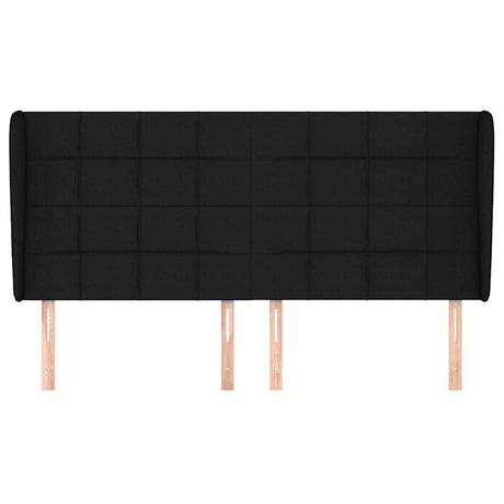 Vidaxl hoofdbord met randen 203x23x118 128 cm stof zwart
