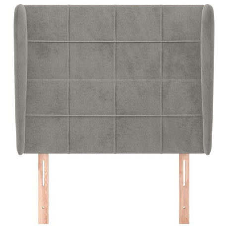 Vidaxl hoofdbord met randen 93x23x118 128 cm fluweel lichtgrijs