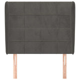 Vidaxl hoofdbord met randen 93x23x118 128 cm fluweel donkergrijs