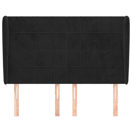 Vidaxl hoofdbord met randen 147x23x118 128 cm fluweel zwart