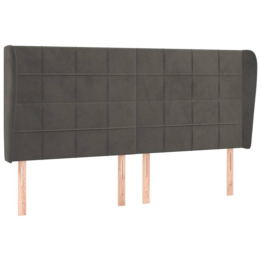 Vidaxl hoofdbord met randen 163x23x118 128 cm fluweel donkergrijs