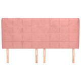 Vidaxl hoofdbord met randen 163x23x118 128 cm fluweel roze