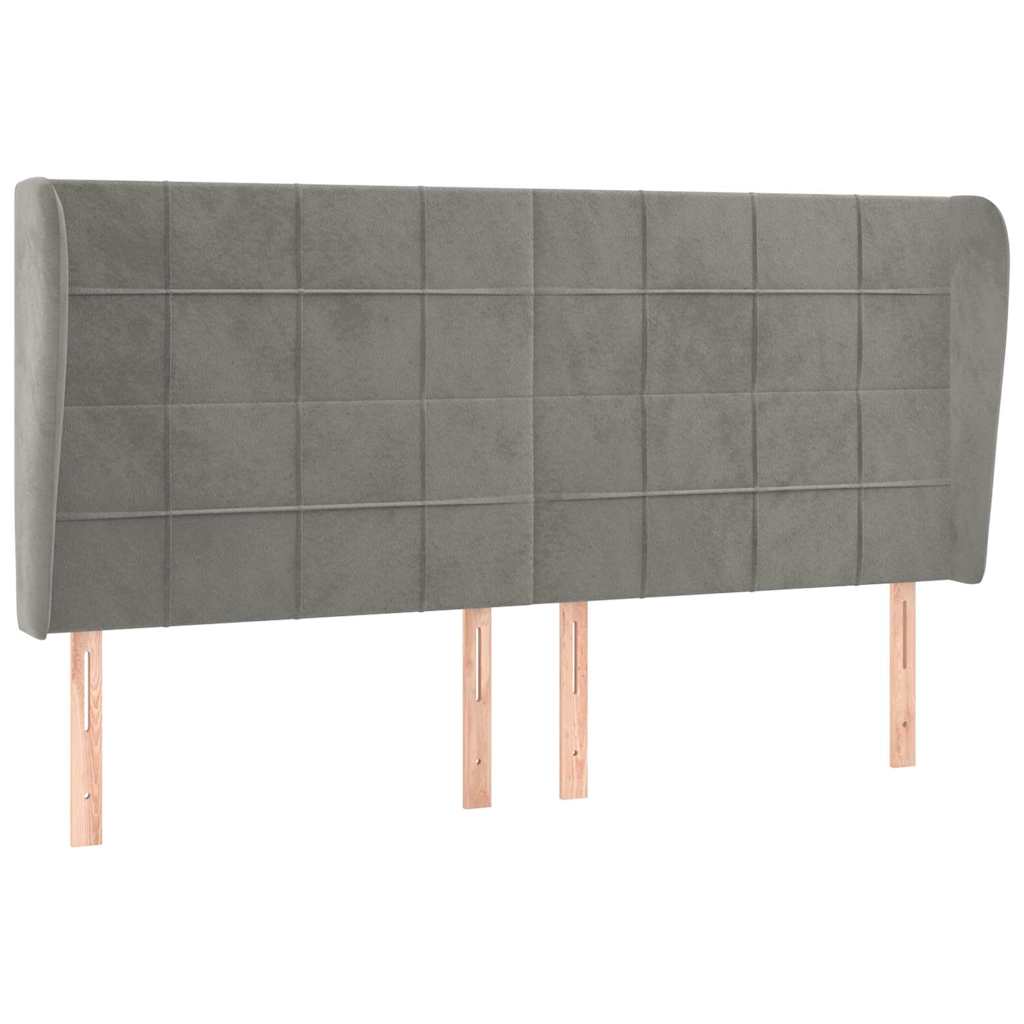 Vidaxl hoofdbord met randen 203x23x118 128 cm fluweel lichtgrijs