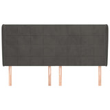 Vidaxl hoofdbord met randen 203x23x118 128 cm fluweel donkergrijs