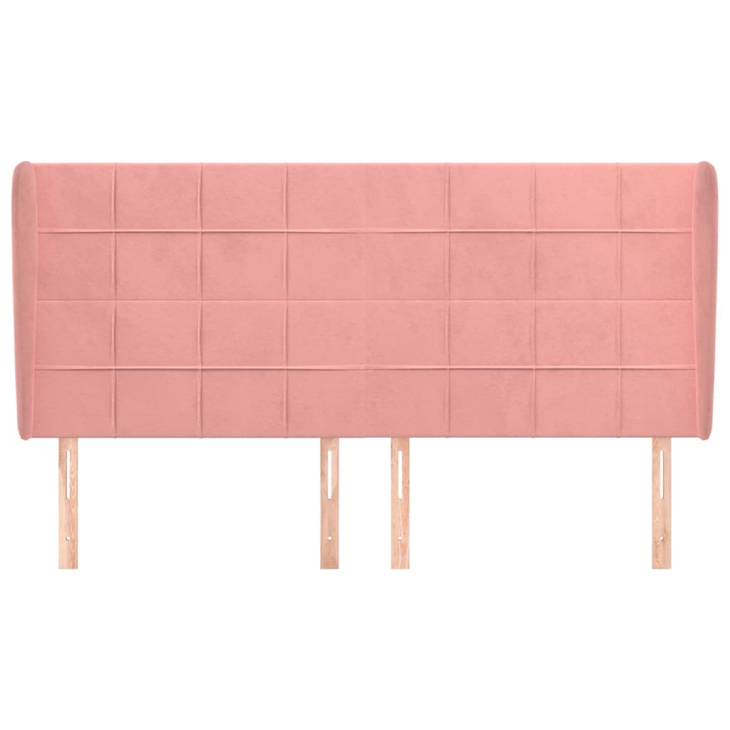 Vidaxl hoofdbord met randen 203x23x118 128 cm fluweel roze