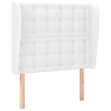 Vidaxl hoofdbord met randen 93x23x118 128 cm kunstleer wit