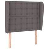 Vidaxl hoofdbord met randen 103x23x118 128 cm kunstleer grijs