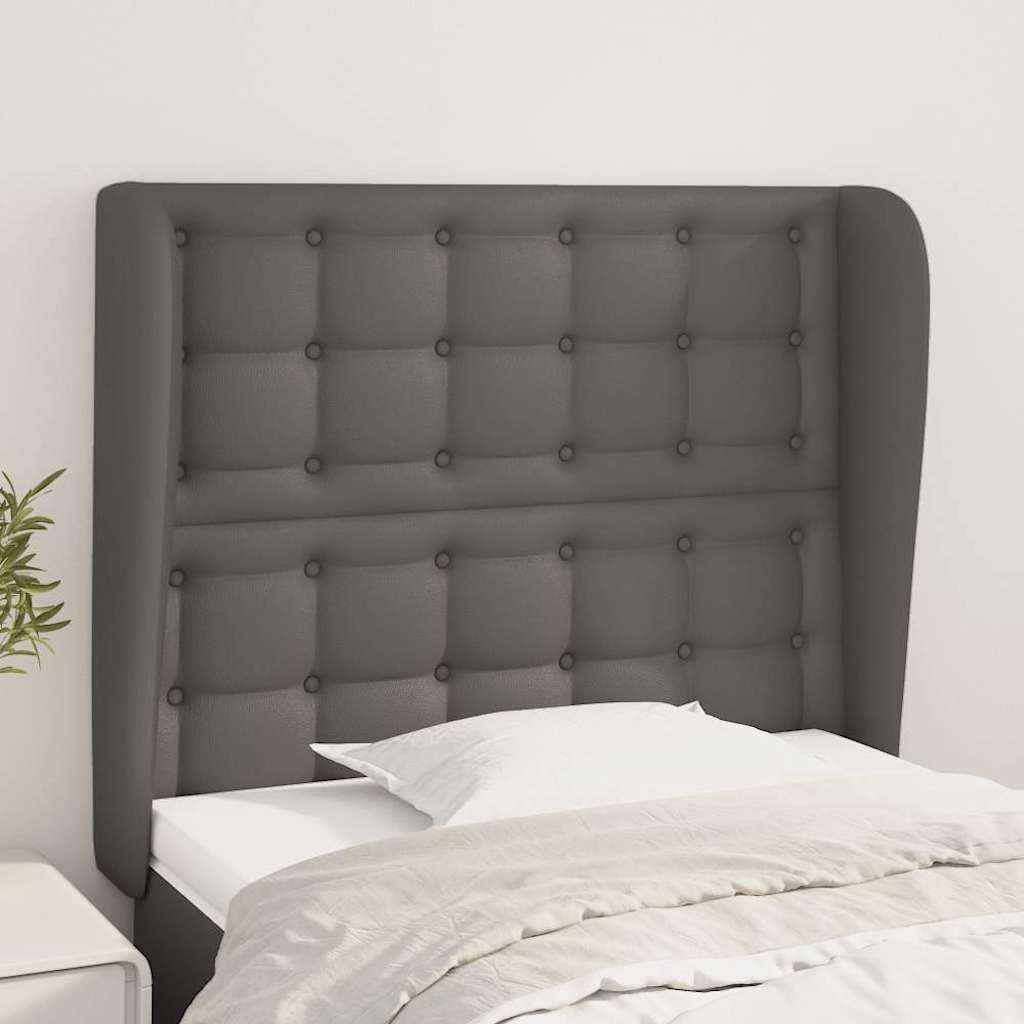 Vidaxl hoofdbord met randen 103x23x118 128 cm kunstleer grijs
