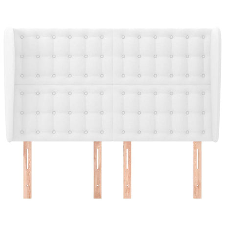 Vidaxl hoofdbord met randen 147x23x118 128 cm kunstleer wit