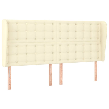 Vidaxl hoofdbord met randen 163x23x118 128 cm kunstleer crèmekleurig