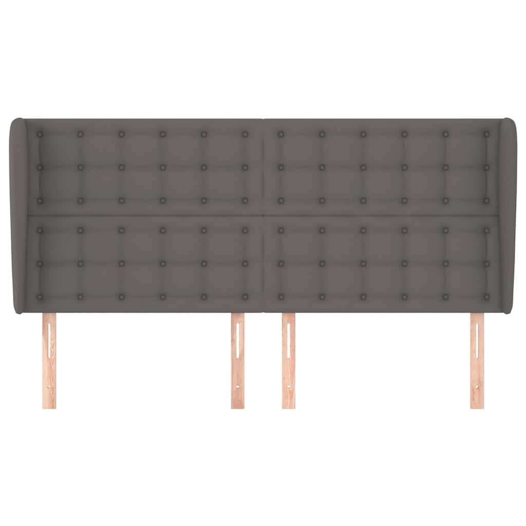 Vidaxl hoofdbord met randen 183x23x118 128 cm kunstleer grijs