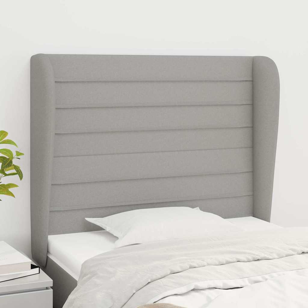 Vidaxl hoofdbord met randen 83x23x118 128 cm stof lichtgrijs