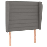 Vidaxl hoofdbord met randen 93x23x118 128 cm stof donkergrijs