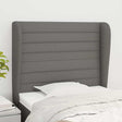Vidaxl hoofdbord met randen 103x23x118 128 cm stof donkergrijs