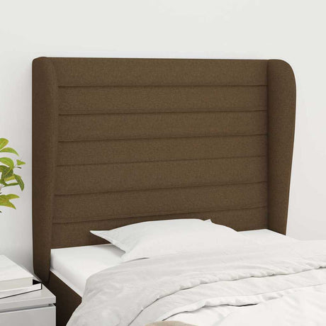 Vidaxl hoofdbord met randen 103x23x118 128 cm stof donkerbruin
