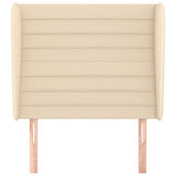 Vidaxl hoofdbord met randen 103x23x118 128 cm stof crèmekleurig