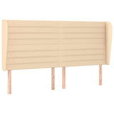 Vidaxl hoofdbord met randen 183x23x118 128 cm stof crèmekleurig