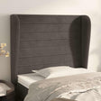 Vidaxl hoofdbord met randen 83x23x118 128 cm fluweel donkergrijs