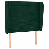 Vidaxl hoofdbord met randen 103x23x118 128 cm fluweel donkergroen