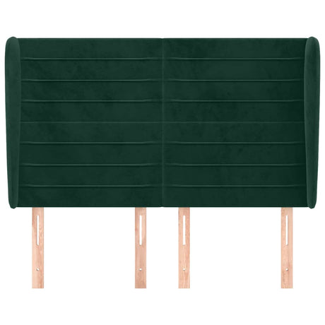 Vidaxl hoofdbord met randen 147x23x118 128 cm fluweel donkergroen