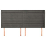 Vidaxl hoofdbord met randen 183x23x118 128 cm fluweel donkergrijs