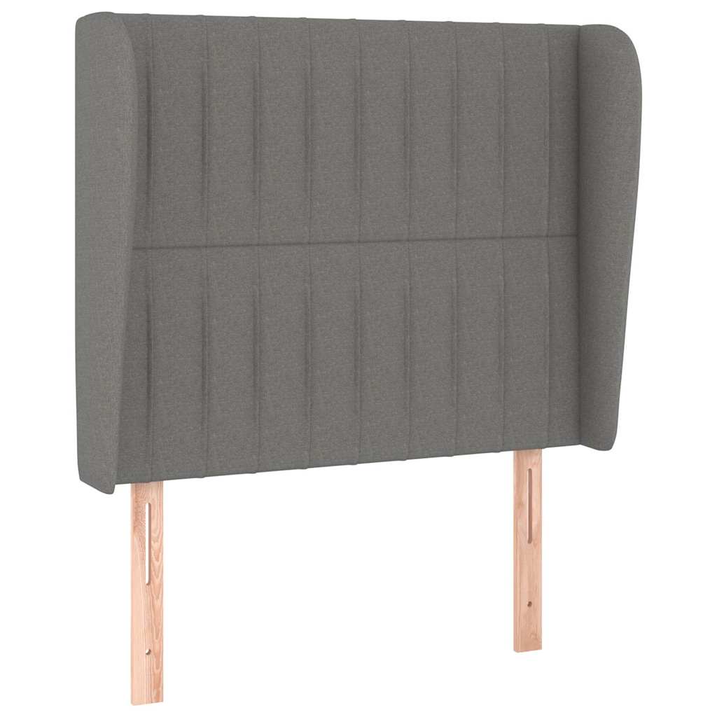 Vidaxl hoofdbord met randen 83x23x118 128 cm stof donkergrijs