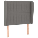 Vidaxl hoofdbord met randen 103x23x118 128 cm stof donkergrijs
